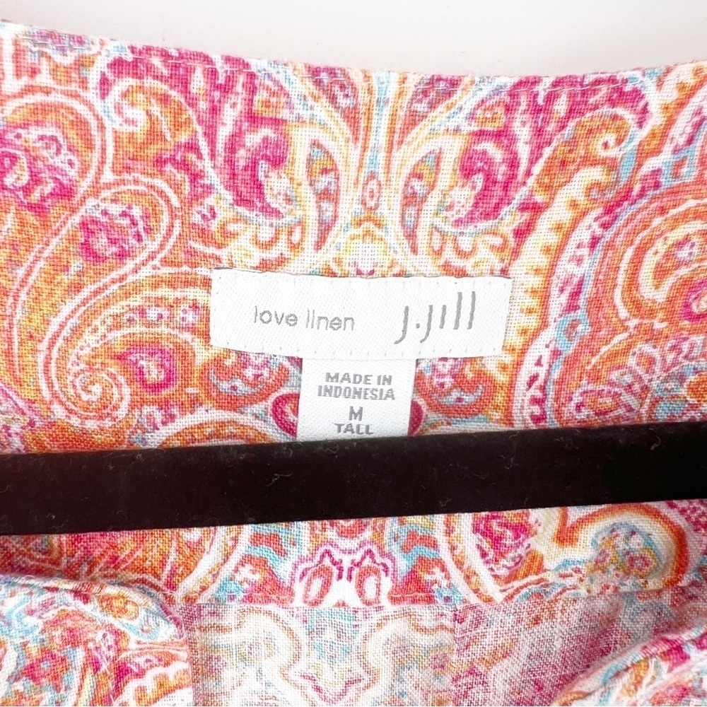 ✅ J. Jill Love Linen Paisley‎ Midi Sleeveless Summer Dress Size MEDIUM TALL - Picture 8 of 9